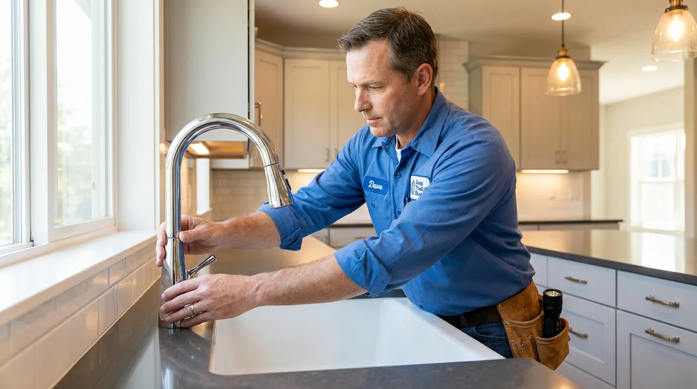 Kitchen faucet installation by Johns Plumbing LLC in Audubon